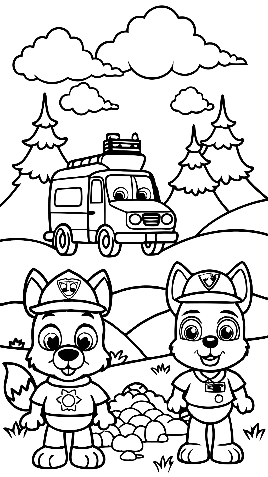 paw patrol color page